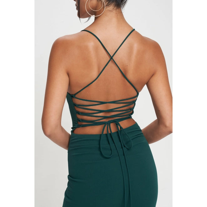 Beverly Dress in Hunter-Dresses-Bottoms Up Boutique-Anchorage AK