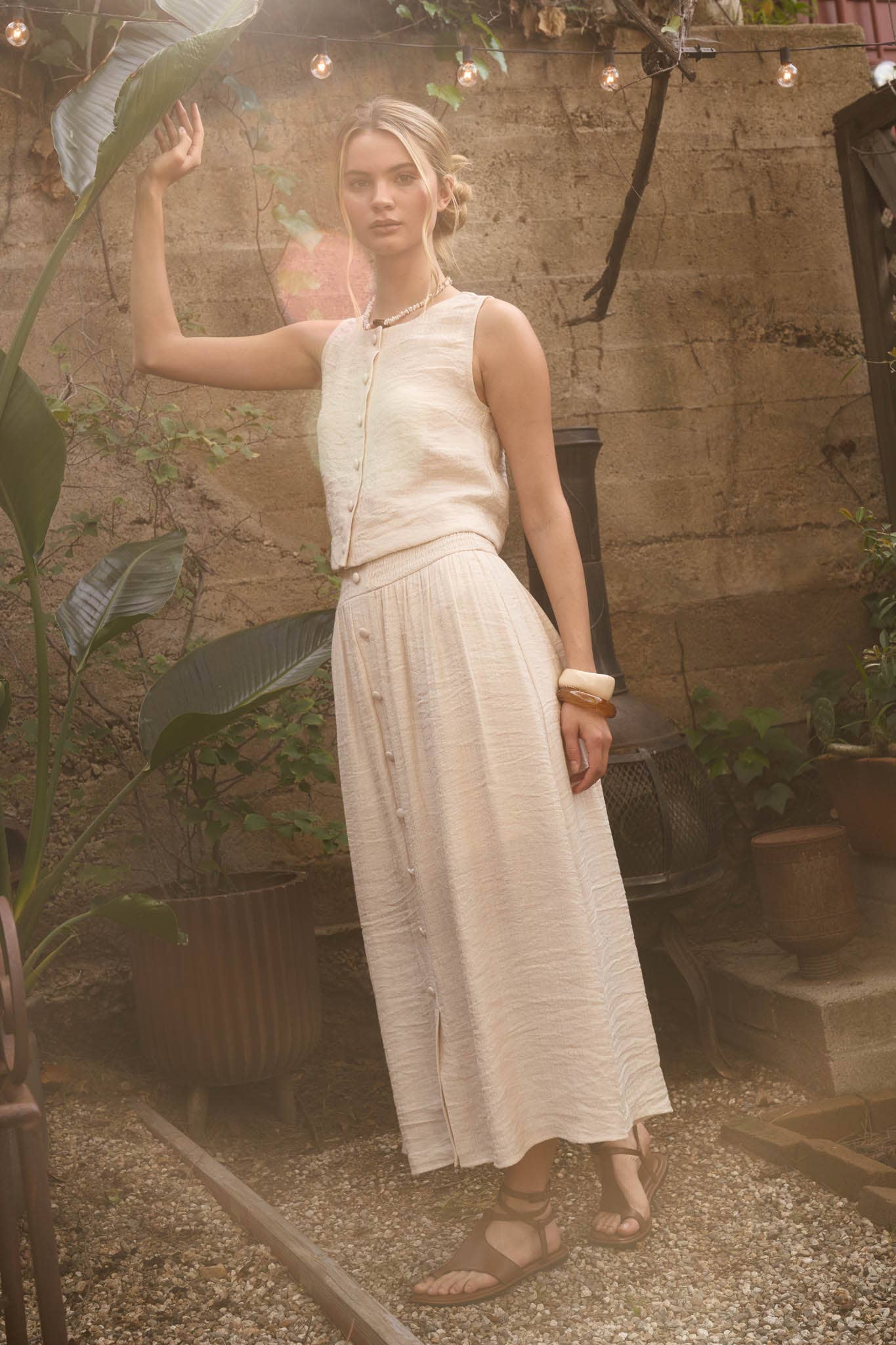 Button-Down Midi Skirt