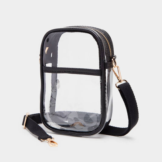 Faux Leather Transparent Crossbody Bag-Purses-Bottoms Up Boutique-Bottoms Up Boutique