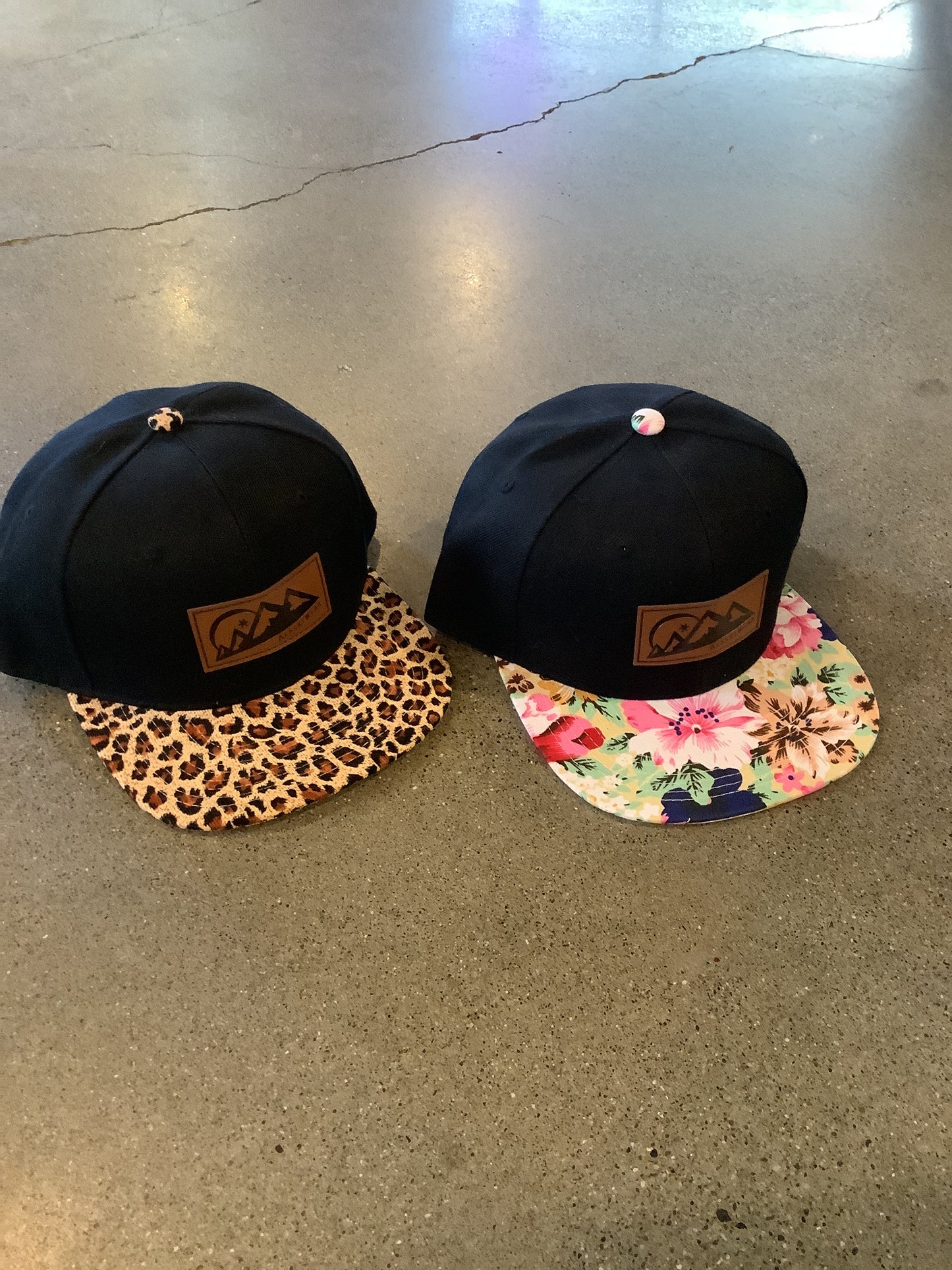 Adult Trucker -Snapback Black w/ Pattern Bill