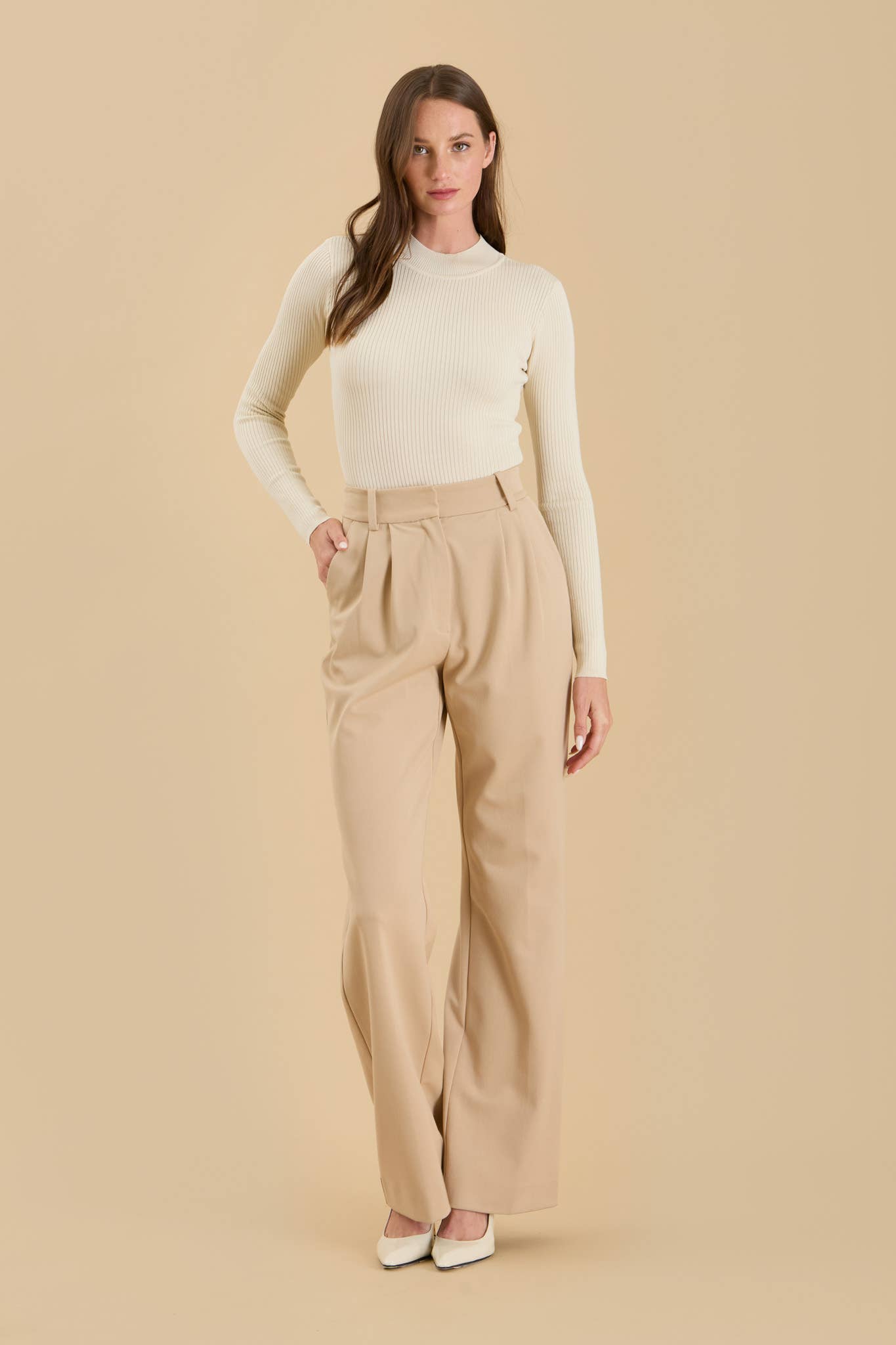 High Neck Long Sleeve Body Suit-Shirts & Tops-Bottoms Up Boutique-Anchorage AK