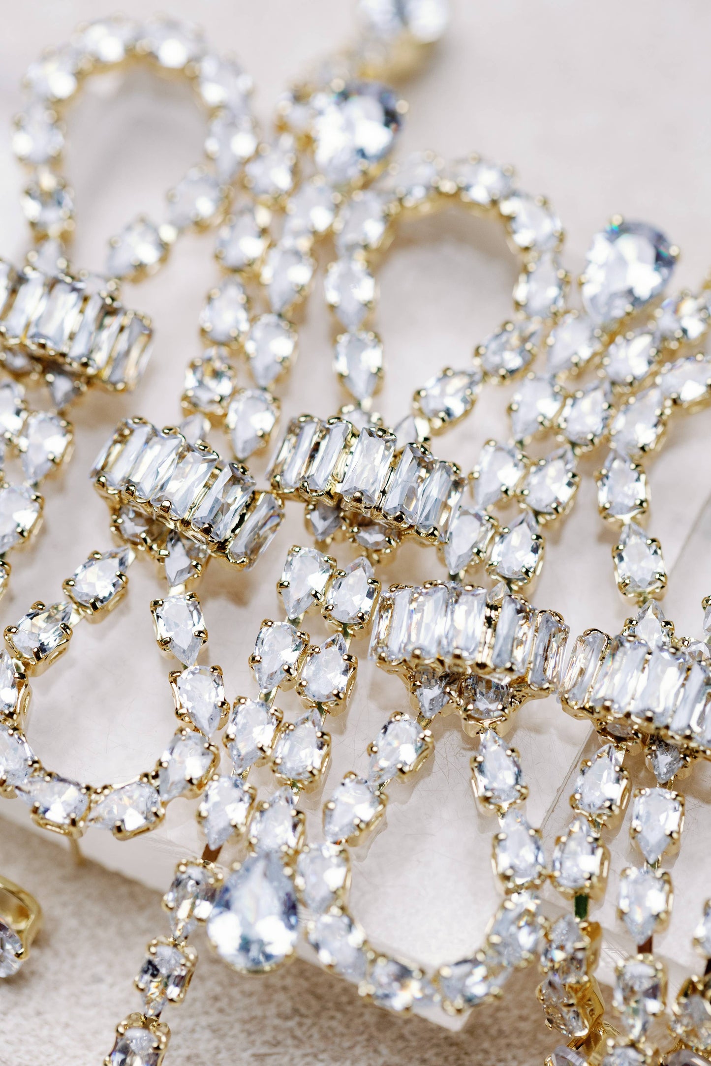 Diamond Drop Holiday Statement Earrings