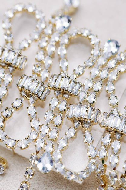 Diamond Drop Holiday Statement Earrings