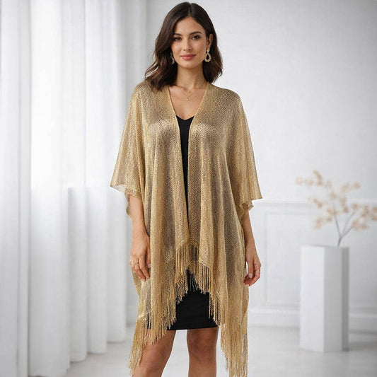 Metallic Fringe Kimono