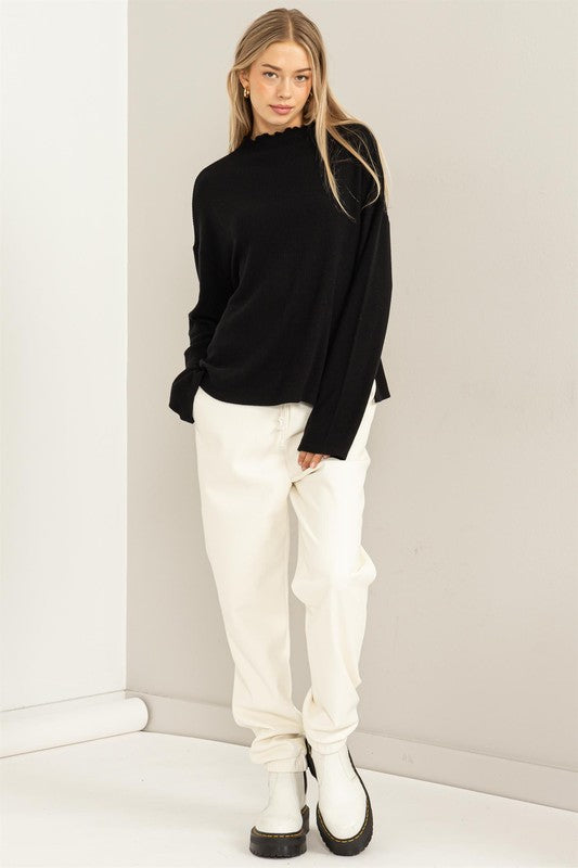 Lettuce Neck Oversized Sweater-Sweaters-Bottoms Up Boutique-Anchorage AK