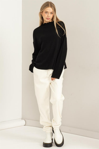 Lettuce Neck Oversized Sweater-Sweaters-Bottoms Up Boutique-Anchorage AK