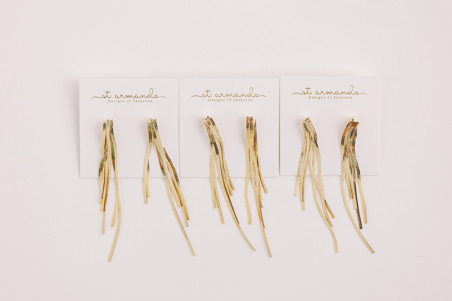 Skinny Gold Tassel Earrings