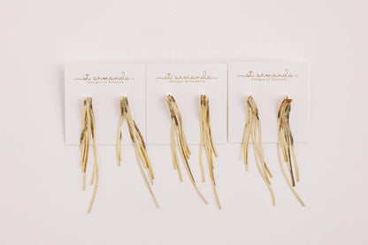 Skinny Gold Tassel Earrings