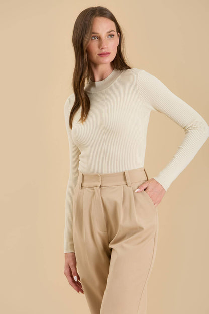 High Neck Long Sleeve Body Suit-Shirts & Tops-Bottoms Up Boutique-Anchorage AK