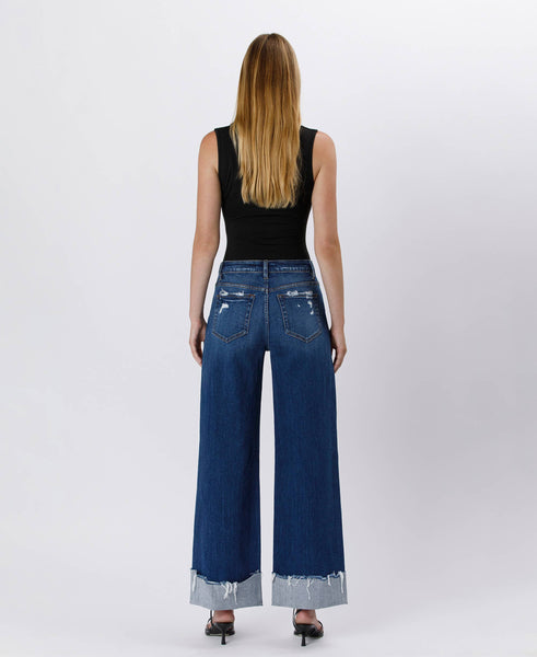 Blue Stream High Rise Cuffed Wide Leg