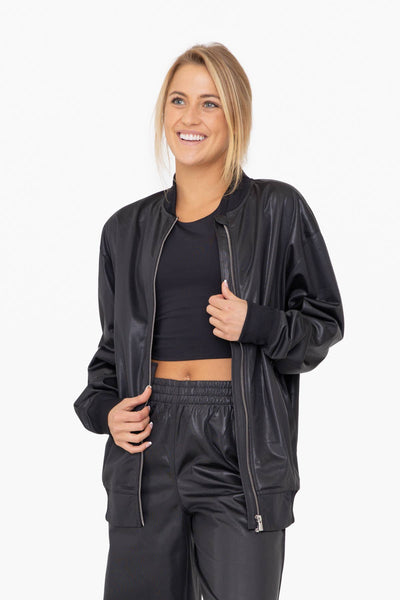 Glossy Bomber Jacket