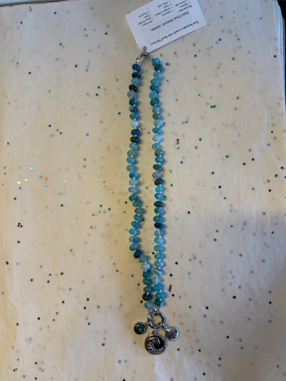 Beaded 3 Charm Clip Necklace