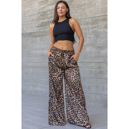 Leopard Wide Leg Pants