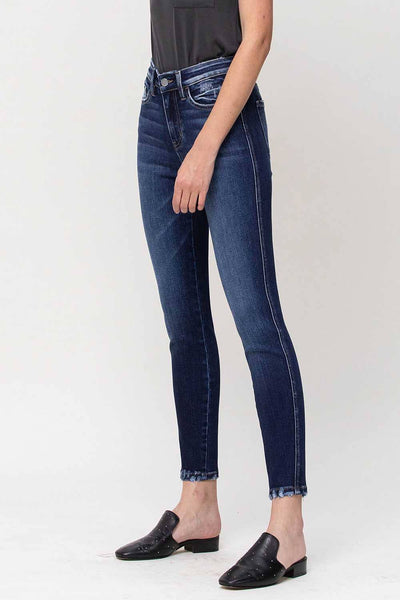 High Rise Forward Out Seam Crop Skinny Jeans