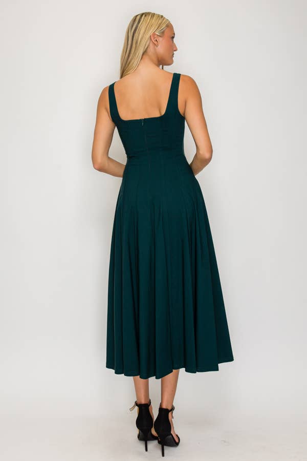 Structured Seamed Midi Dress