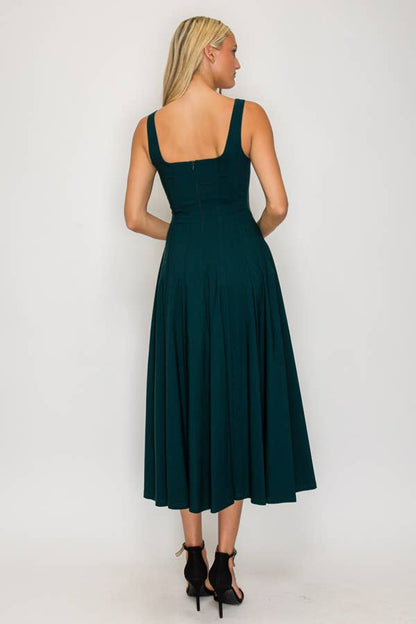 Structured Seamed Midi Dress