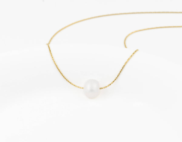 Gold Dainty Pearl Necklaces