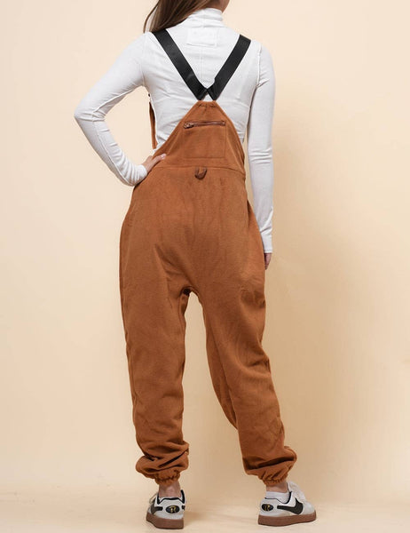 Fleece Overall in Coffee