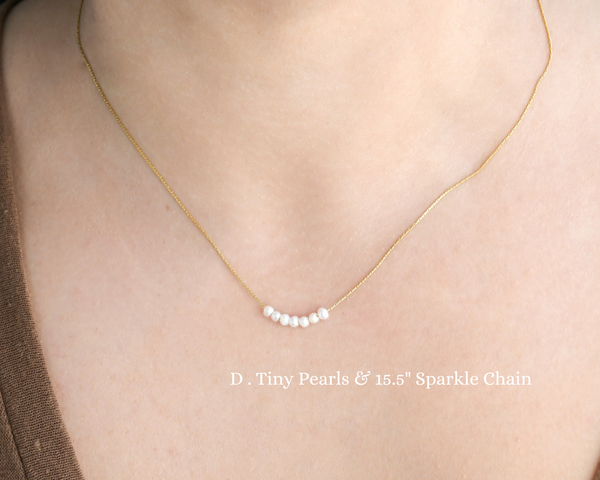 Gold Dainty Pearl Necklaces