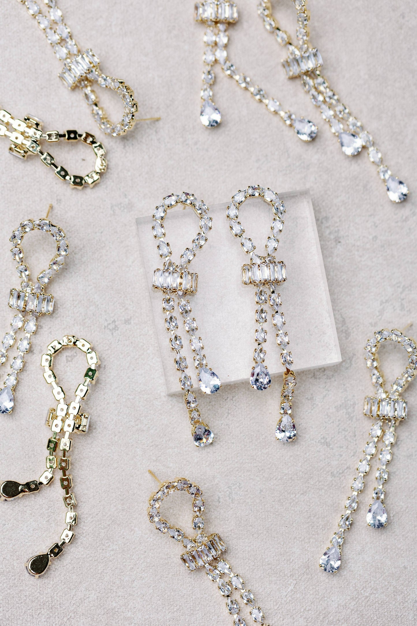 Diamond Drop Holiday Statement Earrings