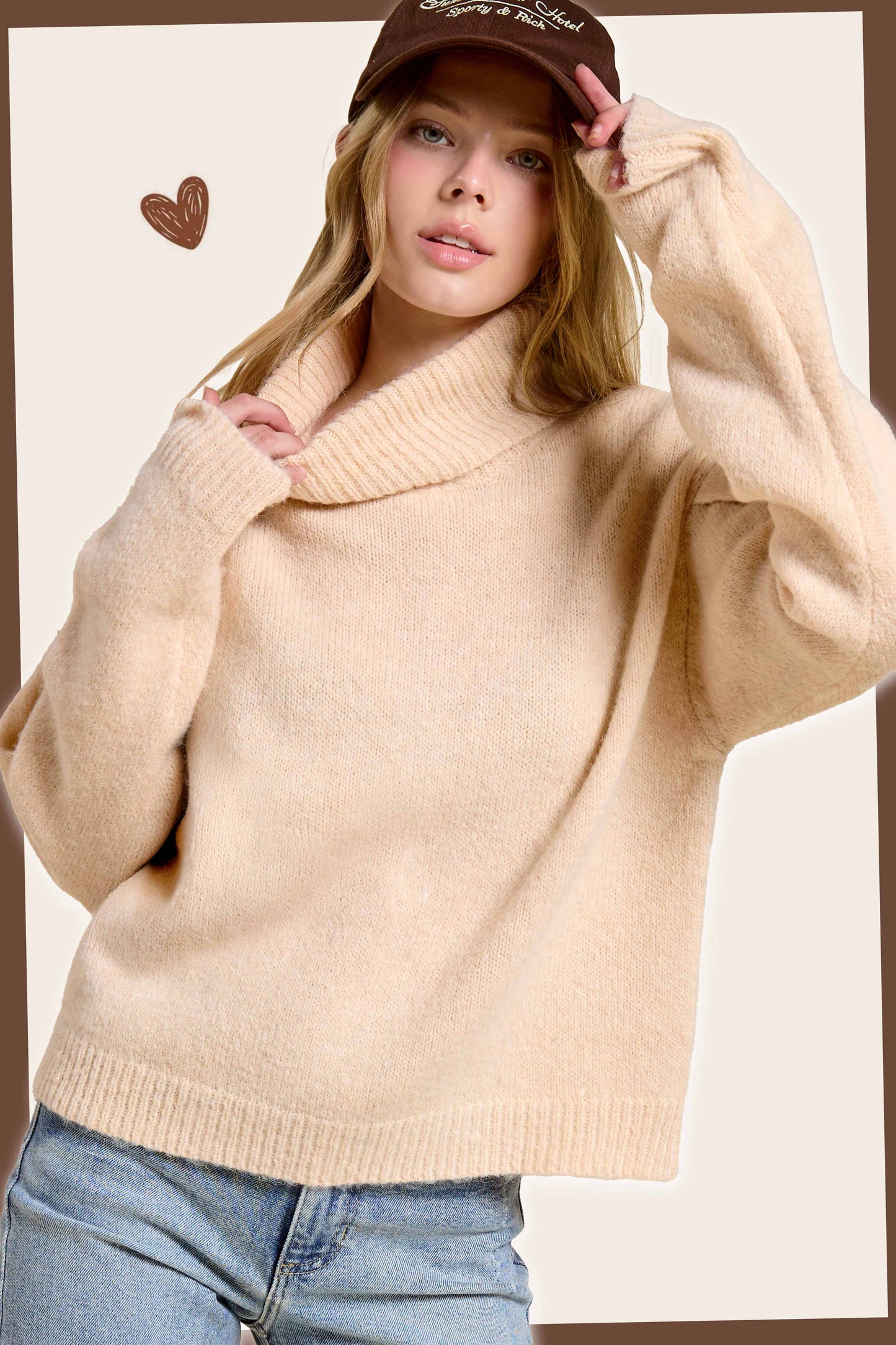 Coconut Turtleneck Sweater