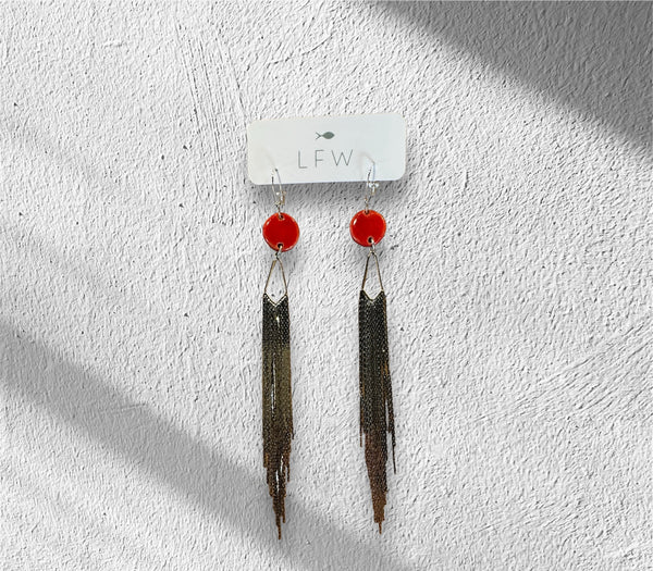 Ceramic & Silver Duster Earrings