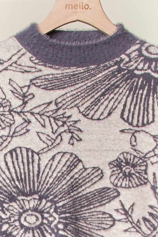 Floral Crew Neck Sweater