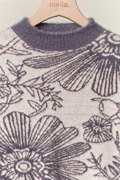 Floral Crew Neck Sweater