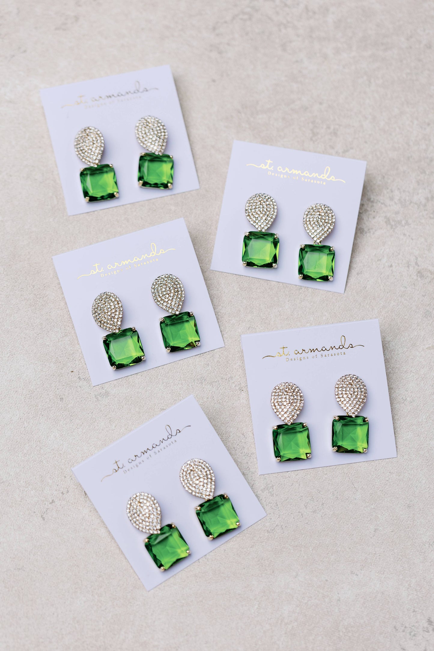 Retro Pave Crystal & Peridot Earrings