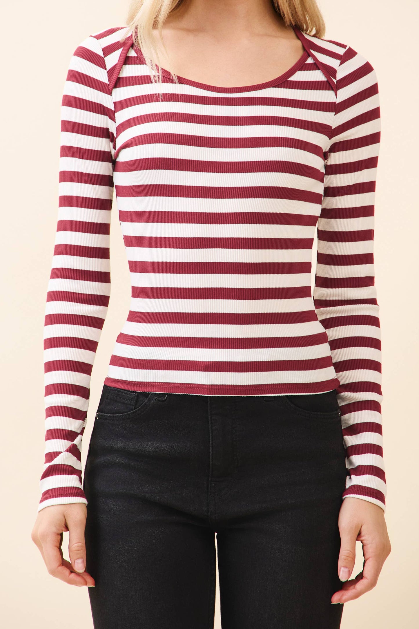 Garnet Rust Striped Top