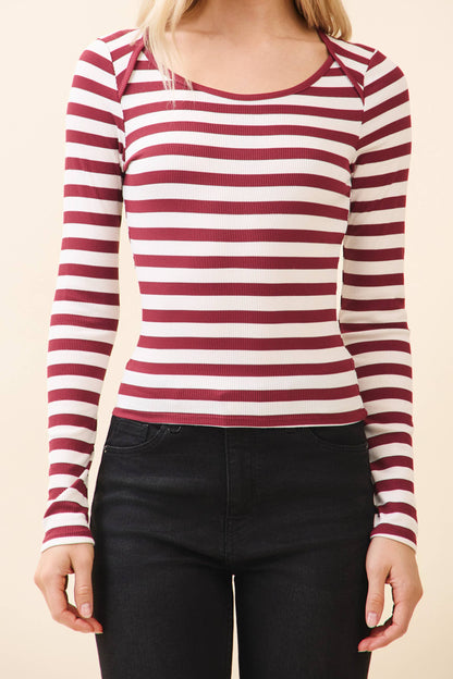 Garnet Rust Striped Top