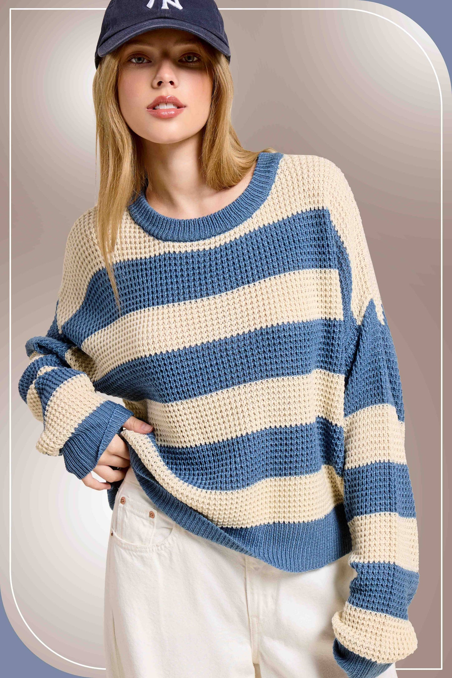 Denim Striped Sweater
