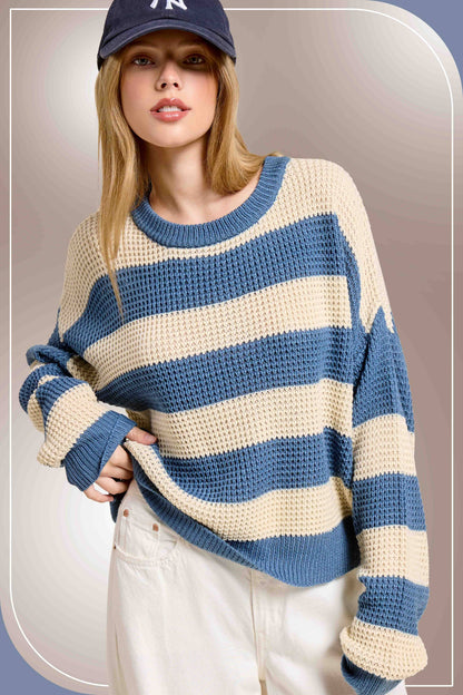 Denim Striped Sweater