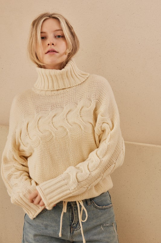 Ivory Turtle Neck Sweater