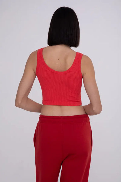 Poppy Ribbed Seamless Cropped Tank Top