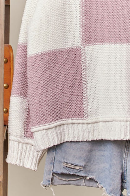 Color Block Mauve Sweater