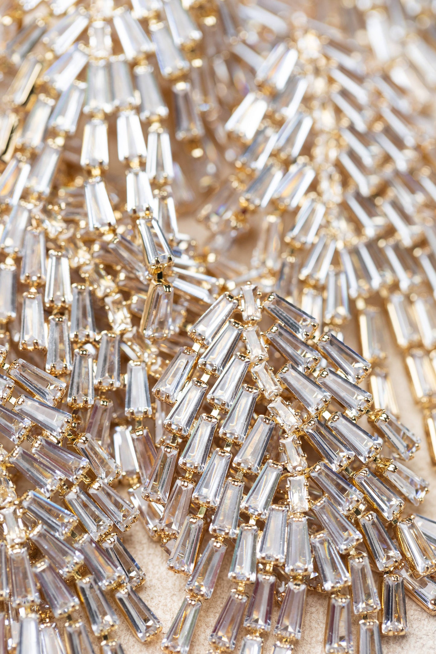 Crystal Waterfall Tassel Earrings