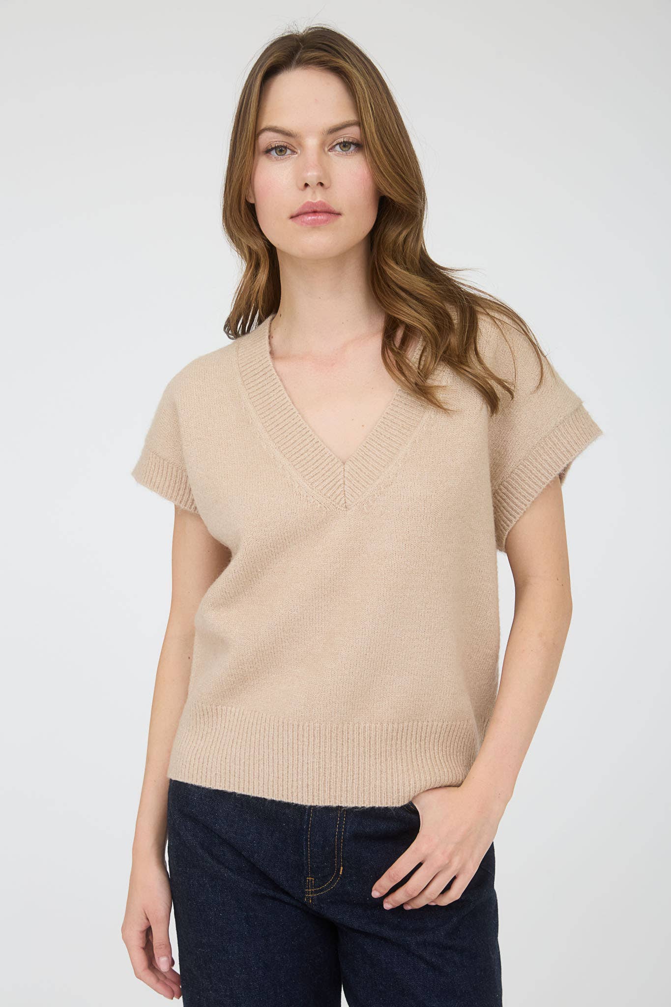 V Neck Knit Pullover Sweater