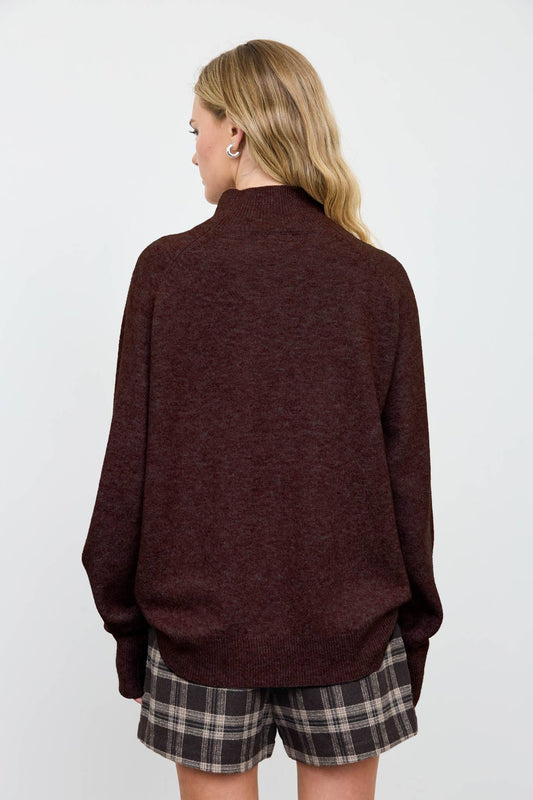 Mock Neck Relaxed Sweater-Sweaters-The Workshop Studio-Bottoms Up Boutique