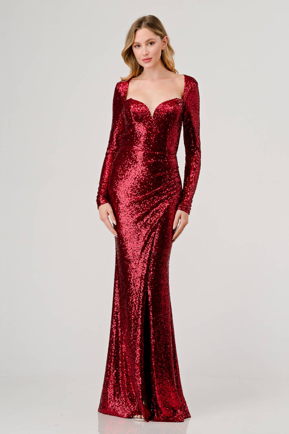 Red Sequin Tulip Dress