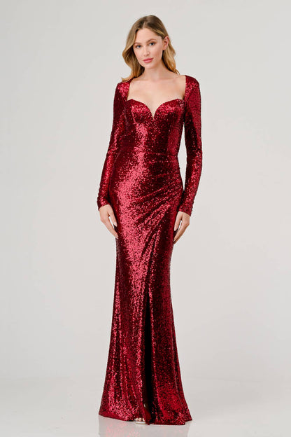 Red Sequin Tulip Dress