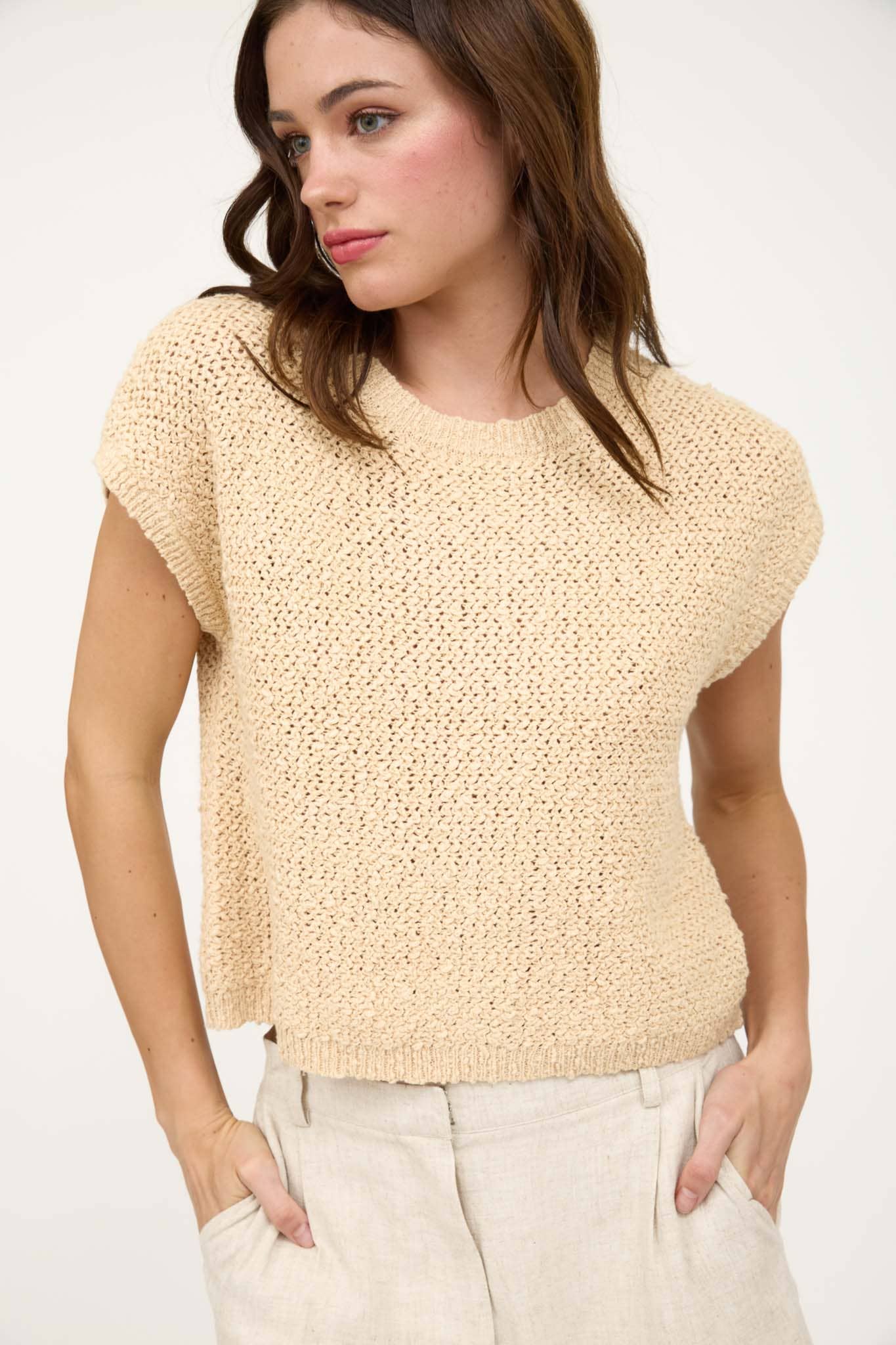 Knit Crew Short Sleeve Pullover