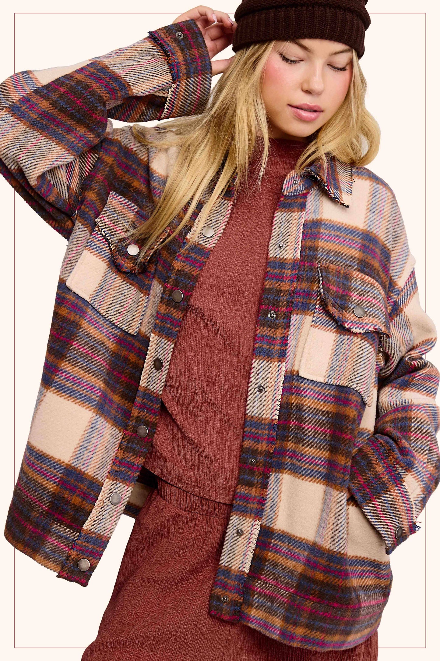 Plaid Button Down Shacket