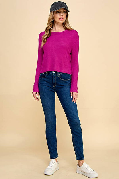 Crew Neck Hacci Rib Top