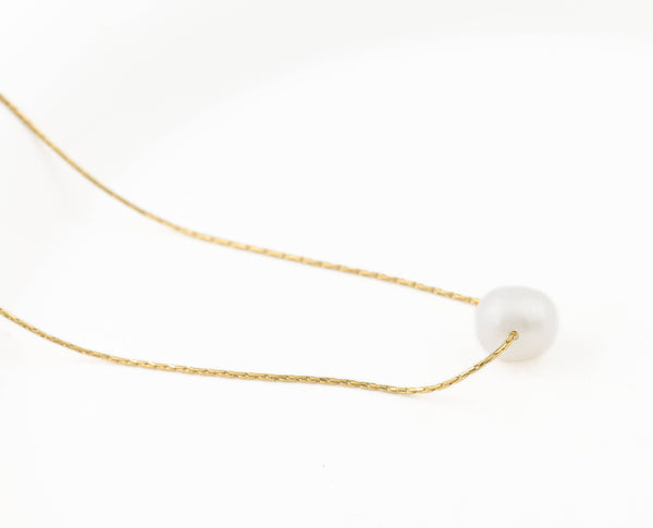 Gold Dainty Pearl Necklaces