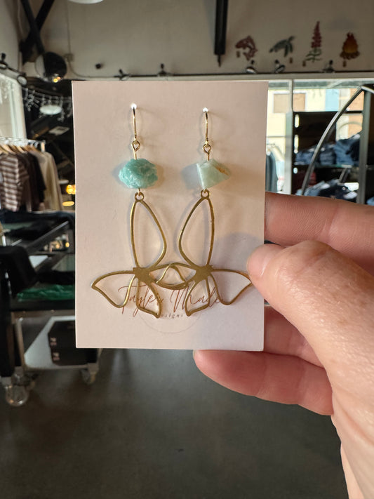 Amazonite Butterfly Danglers