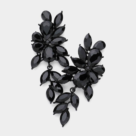 Crystal Marquise Earrings-Earrings-Bottoms Up Boutique-Black,Jet Black-Bottoms Up Boutique