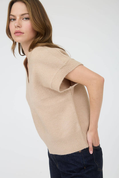 V Neck Knit Pullover Sweater