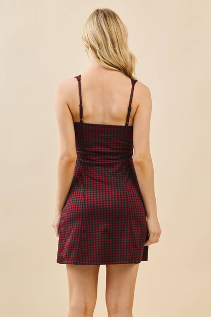 Gingham Bow Mini Dress