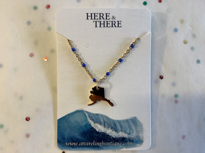 Beaded AK Pendant Necklace